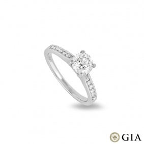 White Gold Round Brilliant Cut Diamond Ring 0.90ct H/VS1 White Gold Round Brilliant Cut Diamond Ring 0.90ct H/VS1